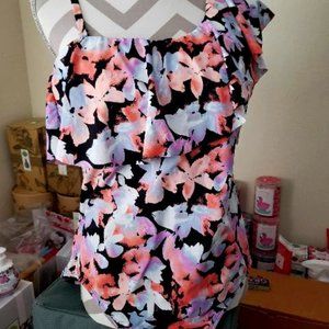 NWT Time & Tru XL floral print bathing suit